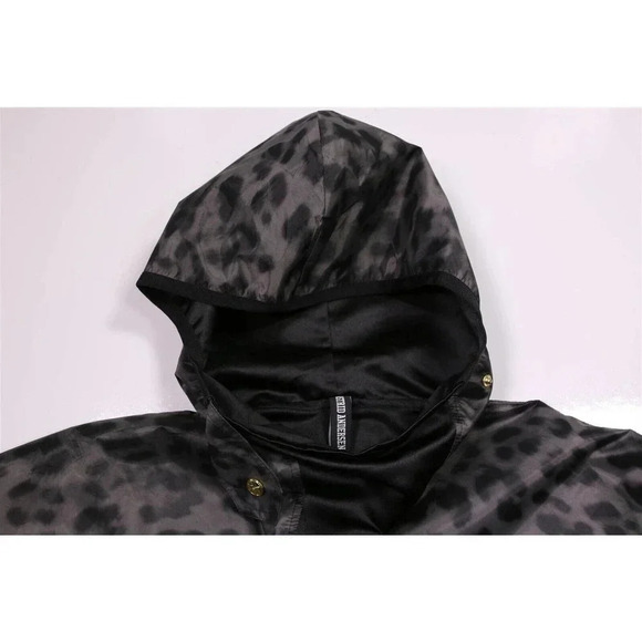 Astrid Andersen Green Leopard Print Hooded Pullover Rain Jacket Unisex Small - Picture 6 of 10